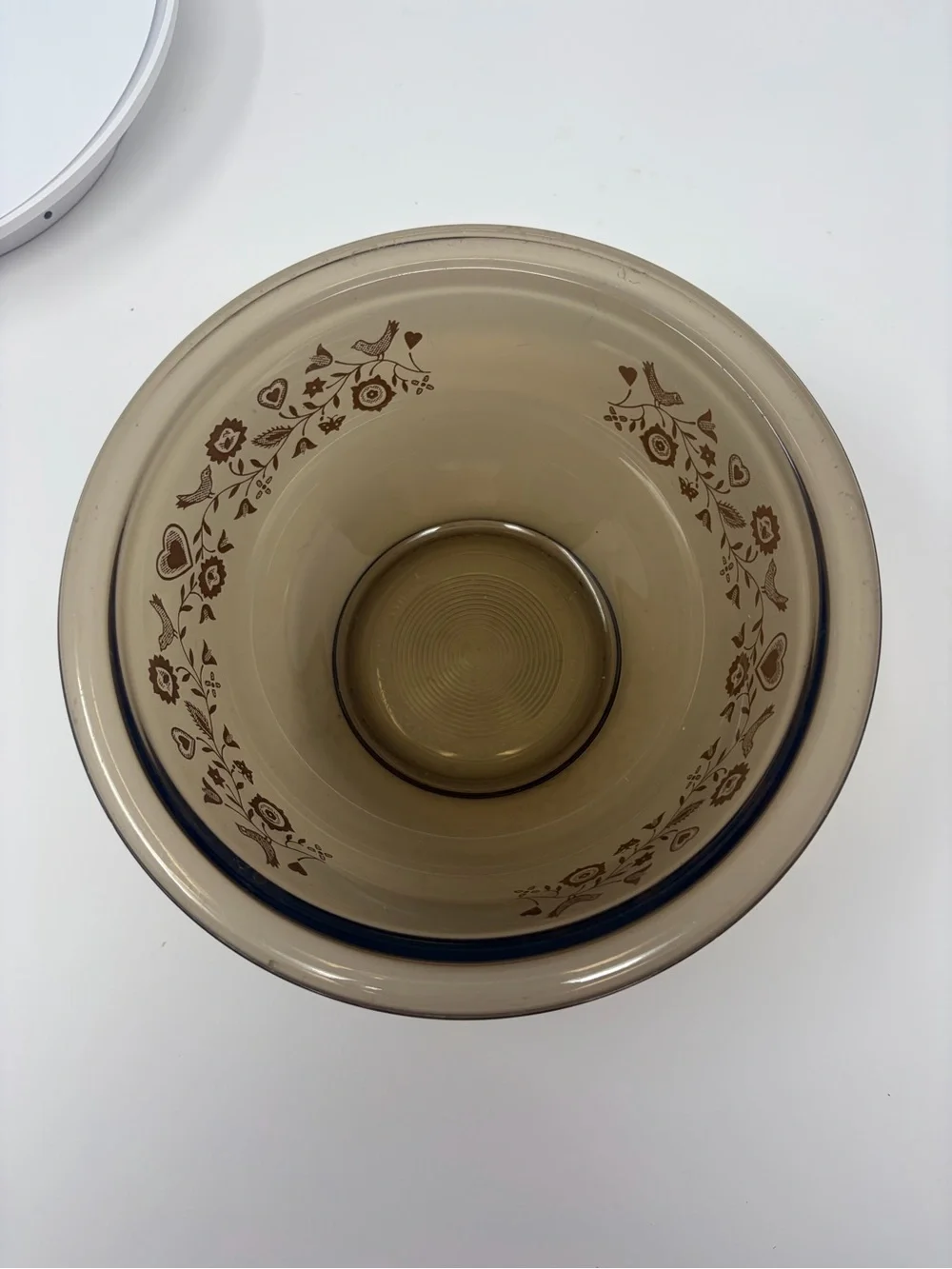 Vintage Pyrex Brown/Amber Clear Mixing Bowl Festive Harvest